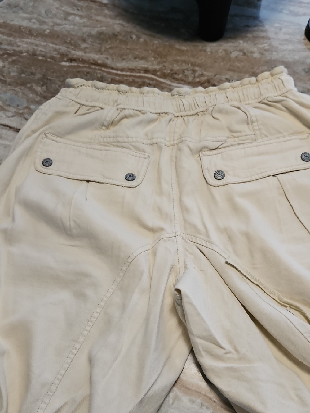 We The Free Off-White Utility Drawstring Cargo Shorts - Picture 4 of 4